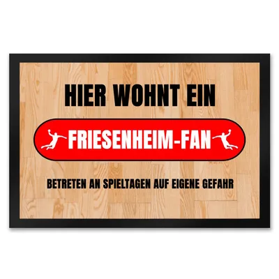 Produktbild von Hier wohnt ein Firesenheim-Fan Fußmatte XXL in 50x75 cm mit Turnhallenboden