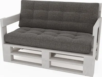 Produktbild von Lermowood Palettenmöbel Mpe Sofa 120 x 80 cm Weiß | Europaletten Indoor und Outdoor Lounge Gartenmöbel Holz Gartenmöbel Set Lounge Möbel Terrasse Balkon Loft Stil Paletten