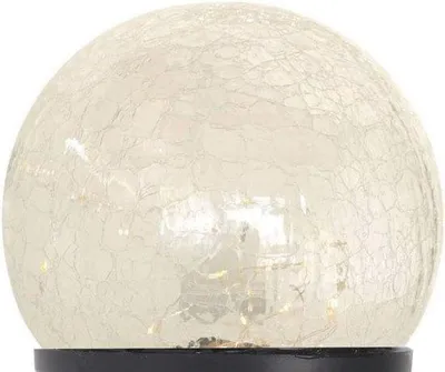 Productafbeelding van LED Solar Glazen Bol - 8 cm - Tuindecoratie met 10 Warm Witte LED - Breukglas Look Verlichting voor Buiten