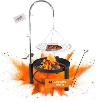 Produktbild von Holzkohlegrill mit stabiler Feuerschale, Schwenkgrill mit höhenverstellbarem Grillrost