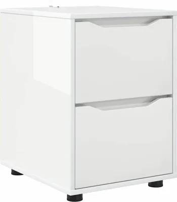 Produktbild von vidaXL Aufbewahrungsschrank Hochglanz Weiß 40 x 48 x 57 cm