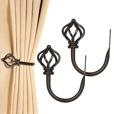2er-Set bronzene Vorhanghalter U-förmig, Wandmontage, dekorativ