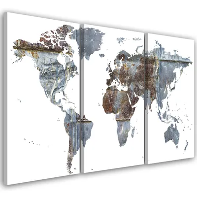 Produktbild von Triptychon auf leinwand abstraktionen - grau 60x40 cm Feeby grau wandbild bereit zum aufhängen