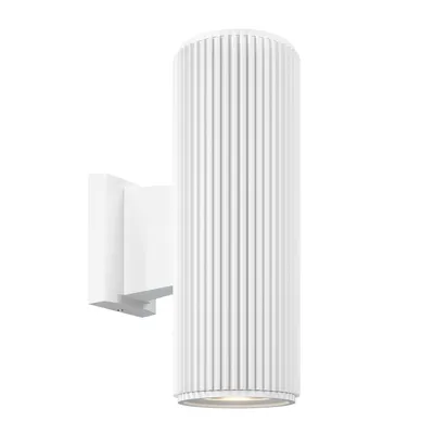 Image de Applique, métal blanc, IP54, douille E27, H 26cm