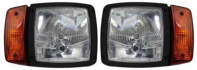 Productafbeelding van Complete set universele linker en rechter koplampen met richtingaanwijzers – dimlicht/grootlicht – geschikt voor vorkheftrucks, transportwagens, etc