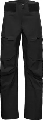 Schwarze Hardshellhose mit verstellbarem Bund und aufgesetzten Taschen vorne