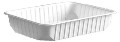 Produktbild von 50x Rechteckschalen weiß 500ml (PP)