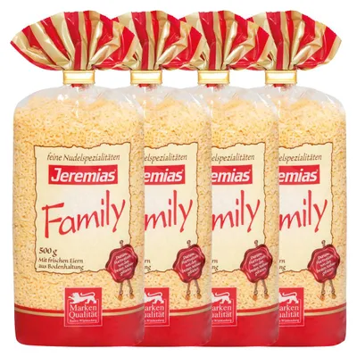 Image de Jérémie soupes lettres œuf frais Family nouilles 500g pack de 4
