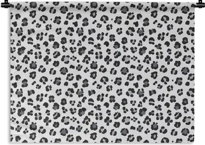 Produktbild von MuchoWow® Wandteppich Wandbehang Pantherdruck - Grau - Schwarz 90x67.5 cm Tapisserie Dekoration Wandtuch - Fototeppich - Wand-Skulpturen
