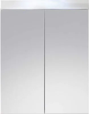 Obrázek produktu pro trendteam Koupelnová zrcadlová skříňka Amanda White Melamin/Bílý vysoký lesk Hluboká zásuvka 60 x 77 x 17 cm