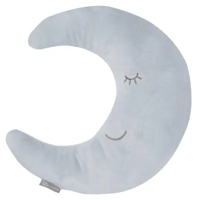 Produktbild von roba Nackenkissen in Mond Form - roba Style - Weiches Deko Kissen für Baby & Kinderzimmer - Kuschelkissen für Mädchen & Jungen - Hellblau