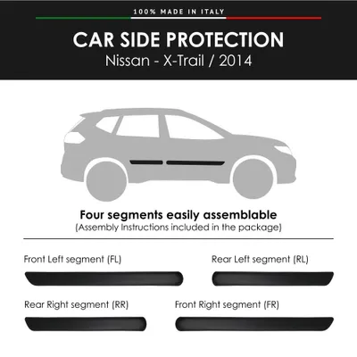 Immagine prodotto di Paraurti laterale per Nissan X-Trail 2014 con adesivo bifacciale 3M