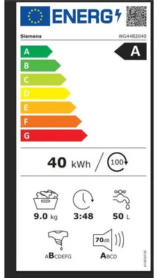 Produktbild von Siemens Waschmaschine, Frontlader, 9kg, 1400U/min, Home Connect, weiß, 1 Stk.