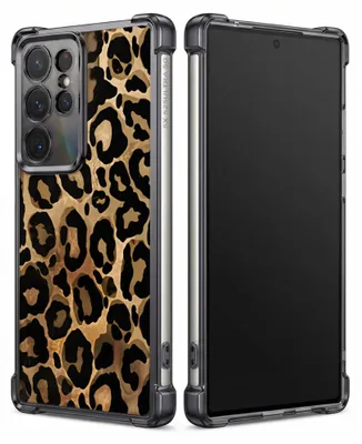 Produktbild von Personalisierte Hülle mit Bild für Samsung Galaxy S26 Ultra Elektroplattiert TPU Stoßdämpfer Handyhülle mit Hülle mit Leopardenmuster