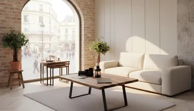 Image de Table basse, ensemble de tables, salon, style moderne, couleur marron, neuf, pratique