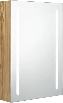 Obrázek produktu pro vidaXL LED koupelnová zrcadlová skříňka dubový vzhled 50x13x70 cm