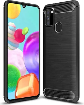Produktbild von TPU Hülle für Samsung Galaxy A21s Handy Schutzhülle Carbon Optik Schutz Case