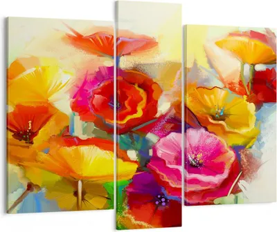 Produktbild von Bild auf Leinwand - Leinwandbild - Blumen Frühling Flora Garten - 95x80cm - Wand Bild - Wanddeko - Leinwanddruck - Bilder - Kunstdruck - Wanddekoration - Leinwand bilder - Wandkunst - CB95x80-2877