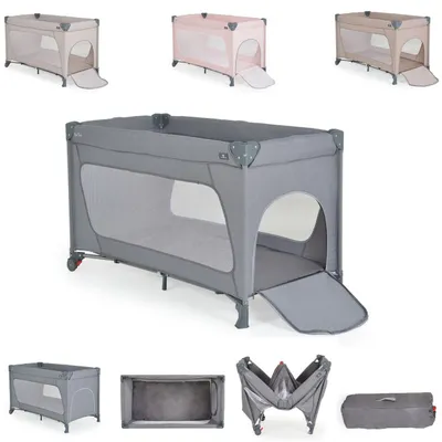 Produktbild von Cangaroo Reiselaufstall One Touch Räder Seiteneingang Matratze klappbar Tasche grau