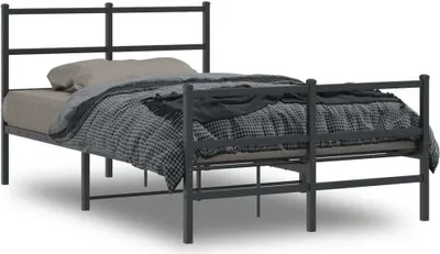 Produktbild von "2026 Promotion" Bettgestell moderne - mit Kopf- und Fußteil - Metall Schwarz - 120x200 cm - Polsterbett CC21552