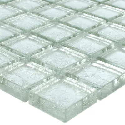 Produktbild von Mosaikfliesen Glas Lucca Silber 23x23x8mm