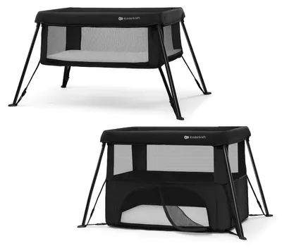 Image de Kinderkraft CAMI lit bébé 3en1 noir - lit de voyage, parc, léger et maniable (5 kg), sac à dos