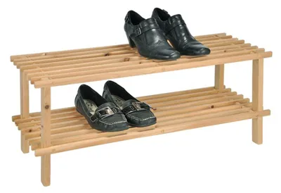 Produktbild von Schuhregal aus Holz mit zwei Böden