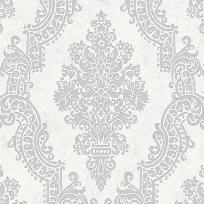 Produktbild von Barock Tapete mit Ornamenten Weiß Grau – Vlies Tapete stilvoll – Muster Tapete AS-Creation (KG-174513)