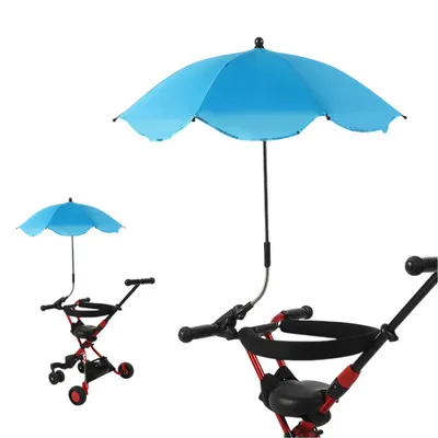 Produktbild von Universal UV-Schutz Sonnenschirm für Kinderwagen, Strandkorb, Kinderwagen, Blau