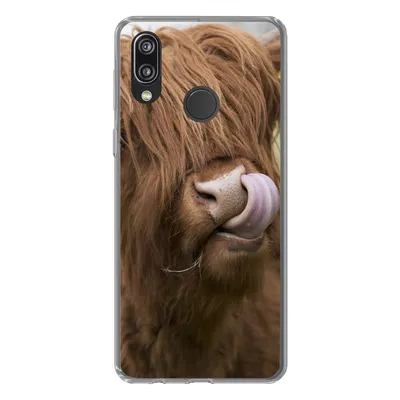 Produktbild von MuchoWow® Handyhülle Schutzhülle Hülle für Huawei P20 Lite (2020) Schottischer Highlander - Braun - Kuh Silikon Softcase Handy Hülle - Kartenhalter