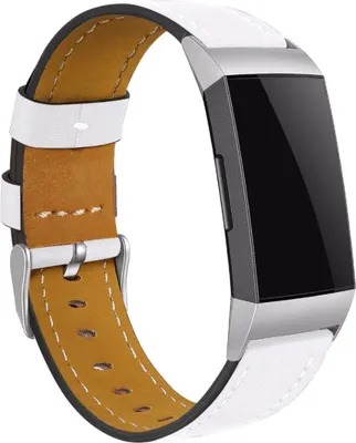 Produktbild von Strap-it Fitbit Charge 3 Armband Leder (Weiß)