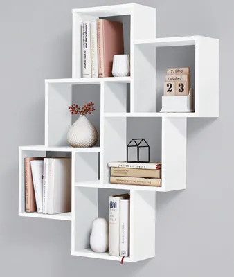 Produktbild von Wandregal Dekoregal Hängeregal Holzregal Bücherregal Regal "Annaliese I" Brillant Weiß
