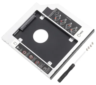 Obrázok produktu pre 9,5 mm hliníkové puzdro SATA HDD SSD Pevný disk Caddy Optický DVD adaptér pre notebook