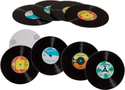 Produktbild von *Schallplatten Glasuntersetzer 4er Set