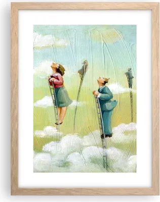 Produktbild von Gerahmtes Poster - Rahmen in heller Eiche - Abstraktion modern - 30x40 cm - Wand Bild - Wanddeko - Wandbilder - Wandposter - Bilderrahmen - Bilder - Kunstdruck - Wandbild - P2NPA30x40-3642