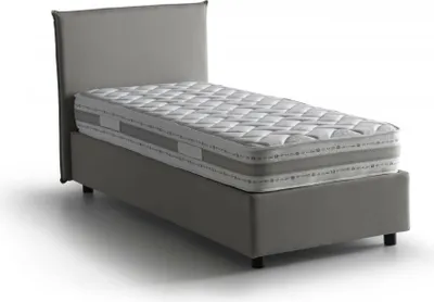 Produktbild von Einzelbett Chiaraluna, Containerbett mit Stoffbespannung, 100%  Italy, Frontöffnung, mit Matratze Cm 90x190 enthalten, Grau