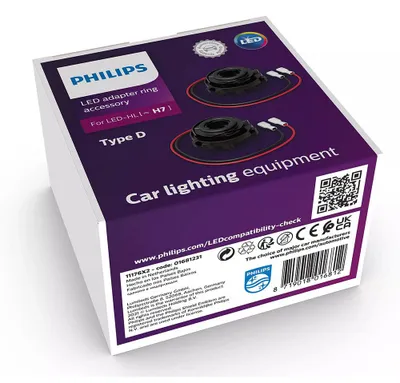 Obrázok produktu pre 2x Originálne adaptérne krúžky značky Philips, typ D, pre LED žiarovky Ultinon Pro6000 H7, model 11972X2