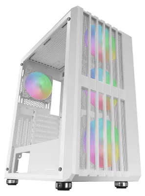 Immagine prodotto di Mars Gaming MC-VAULTW, Midi Tower, PC, Bianco, ATX, Micro ATX, Mini-ITX, Mesh, SGCC, Vetro temperato, Gaming
