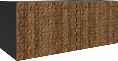 Produktbild von MEBLINI TV-Schrank 100cm Lang - Fernsehschrank - TV Lowboard Industrial - Unterschrank für Fernseher - TV-Unterschrank - TV-Schrank - Hängeschrank - CALIO - 100x40x41cm - Schwarz Matt/Catania Eiche