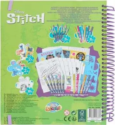Zdjęcie produktu dla Disney Stitch - Color & Create - Schablonen-Malbuch