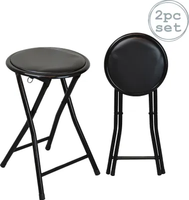 Produktbild von Runder, kompakter Klapphocker - Schwarz x2