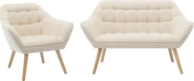 Produktbild von Sofa 2-Sitzer & Sessel - Stoff - Beige - CASERTA