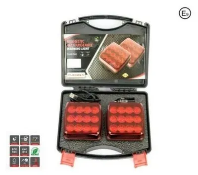 Obrázek produktu pro Bezdrátová LED brzdová světla s magnetem, 12–24 V, červená, pro přívěsy