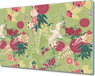 Produktbild von Glas-Herdabdeckplatte Glaskeramikkochfeld-Abdeckung Spritzschutz - 80x52 cm - Orientalische Seide