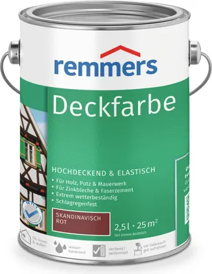Zdjęcie produktu dla Farba kryjąca Remmers Scandinavian Red wiadro 2,5 l
