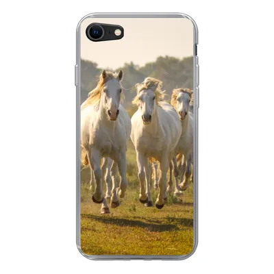 Produktbild von MuchoWow® Handyhülle Schutzhülle Hülle für iPhone 8 Galoppierende weiße Pferde Silikon Softcase Handy Hülle - Schutzhaube