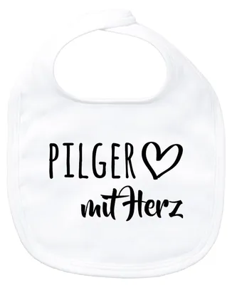 Produktbild von Huuraa Baby Lätzchen Pilger mit Herz White Klettverschluss  Baumwolle Latz Geschenkidee