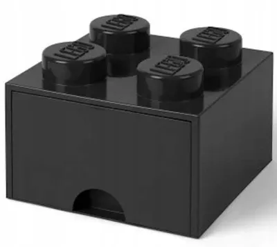 Zdjęcie produktu dla LEGO Brick Drawer (4 Knobs)Black, Pudełko do przechowywania zabawek, Czarny, Wolnostojący, Monochromatyczny, Prostokątny, Polipropylen (PP)