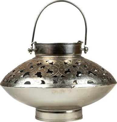 Produktbild von Garten Windlicht Buddha Silber Antik
