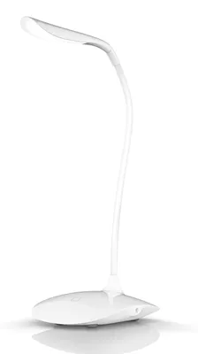 Produktbild von Brandson LED Schreibtischlampe mit 3 Helligkeitsstufen, Leselampe mit 70 Lumen und 2300-2700 K warmweiß, nur 3 W, Touchbedienung, schwenkbar, USB oder 4 AAA Batterien, weiß